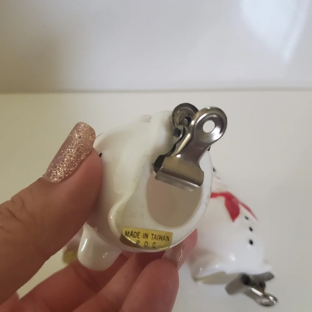 Vintage Set of (3) Ceramic Snowman Ornaments